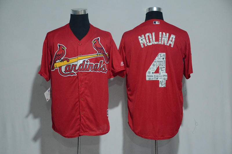 2017 MLB St. Louis Cardinals #4 Molina Red Spring Training Jersey->st.louis cardinals->MLB Jersey